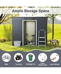 3.6' x 7.1' Outside Garden Storage Shed Tool House with Ground Foundation Frame