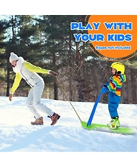 Folding Snow Scooter W/Grip Handle Portable Snow Sled for Kids Teenagers