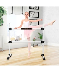 Portable Ballet Barre 4ft Freestanding Adjustable Double Dance Bar