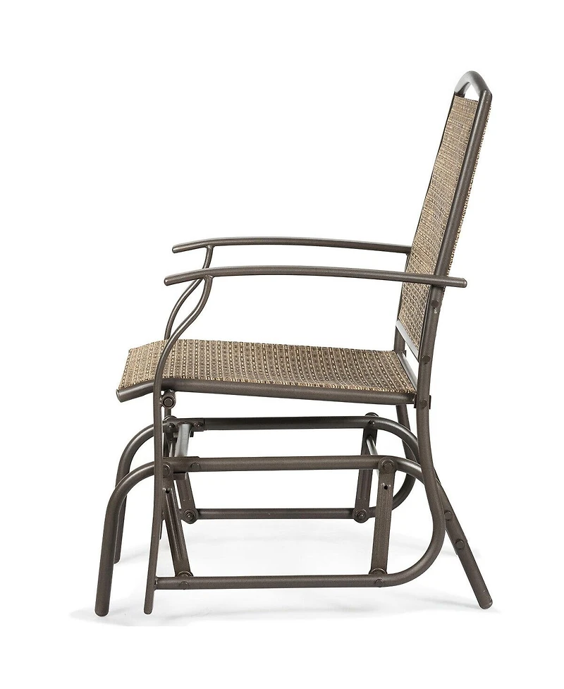 2PCS Patio Swing Single Glider Chair Rocking Seating Steel Frame Garden