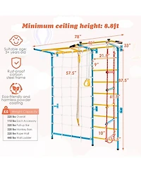 Costway 7 in 1 Kids Indoor Gym Playground Swedish Wall Ladder Children Home Climbing Gym