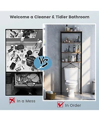 Costway 4-Tier Over the Toilet Storage Rack Freestanding Bathroom Organizer