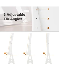 Costway Led Jewelry Cabinet Armoire with Bevel Edge Mirror Organizer Mirrored Standing