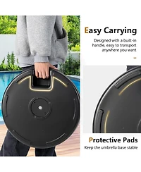 Costway 20'' Patio Fillable Round Umbrella Base Stand Holder Fit Pole 1.5''/1.9'' Outdoor