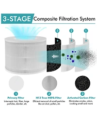 Air Purifier Replacement Filter 3-in-1 H13 True Hepa for Dust Smoke Home Office