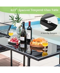 Costway 3PCS Patio Pe Wicker Furniture Set Cushioned Chairs with Folding Backrest Backyard