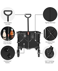 Collapsible Folding Wagon Cart Outdoor Utility Garden Trolley Buggy Shopping Toy