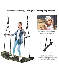 Saucer Tree Swing Surf Kids Outdoor Adjustable Swing Set w/ Handle