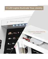 Costway Wall Door Mounted Mirrored Jewelry Cabinet