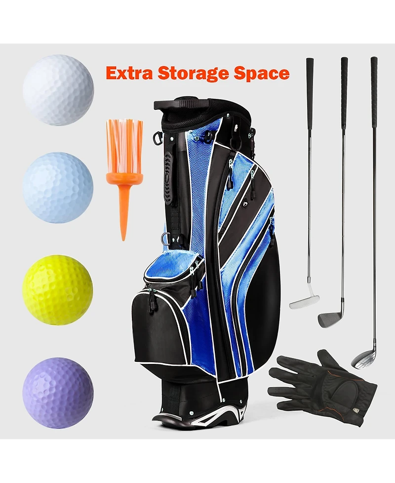 Costway Golf Stand Cart Bag Club w/6 Way Divider Carry Organizer