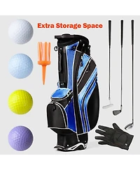 Costway Golf Stand Cart Bag Club w/6 Way Divider Carry Organizer