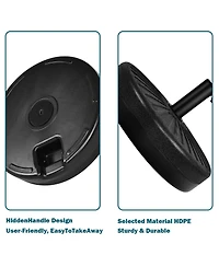 20'' Round 23L Water Filled Umbrella Base Stand Self-filled Patio Furniture