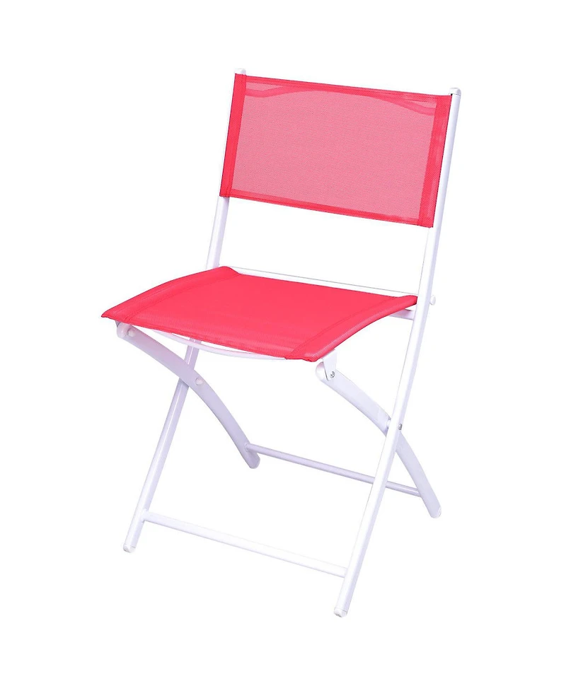 3 Pcs Folding Bistro Table Chairs Set Garden Backyard Patio Furniture
