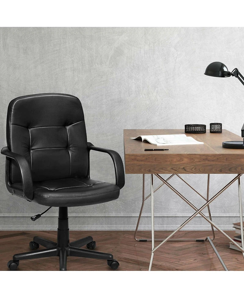 Ergonomic Mid-Back Executive Office Chair Swivel Computer Desk