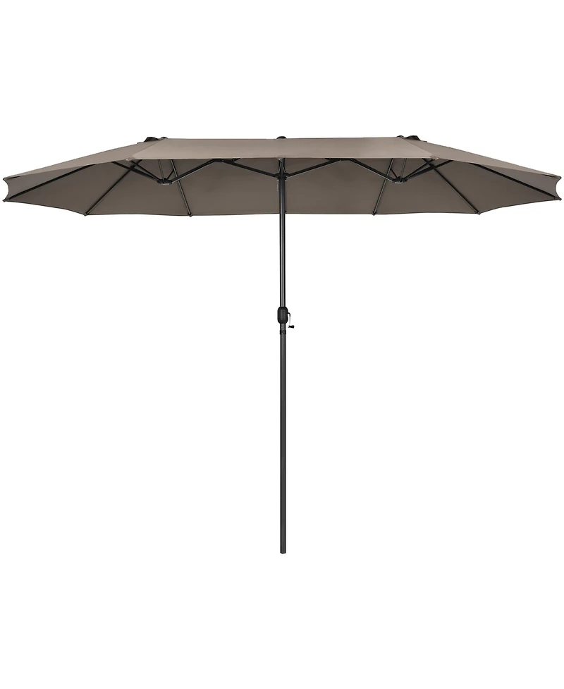 15FT Patio Double-Sided Umbrella Crank Outdoor Garden Market Sun Shade