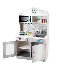 Kids Wooden Pretend Cooking Playset Cookware Play Set Kitchen Toys Gift