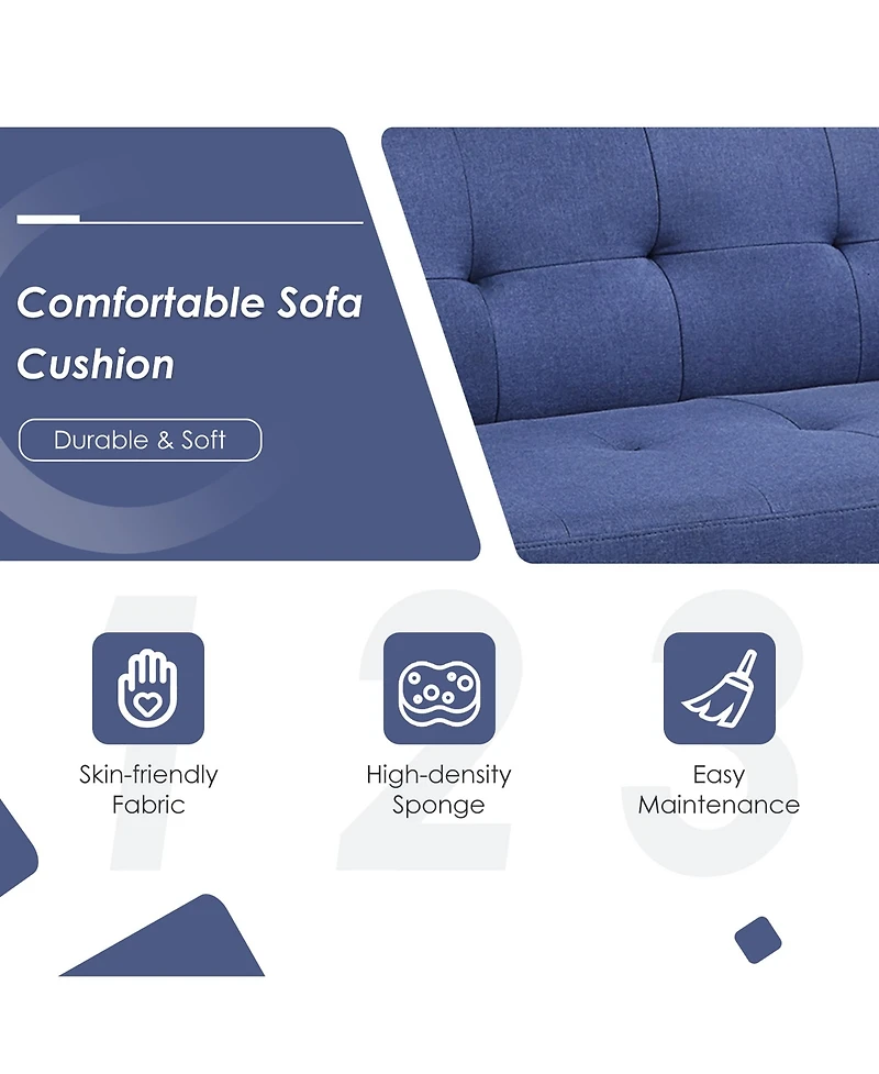 Convertible Futon Sofa Bed Folding Recliner Usb Ports&Power Strip