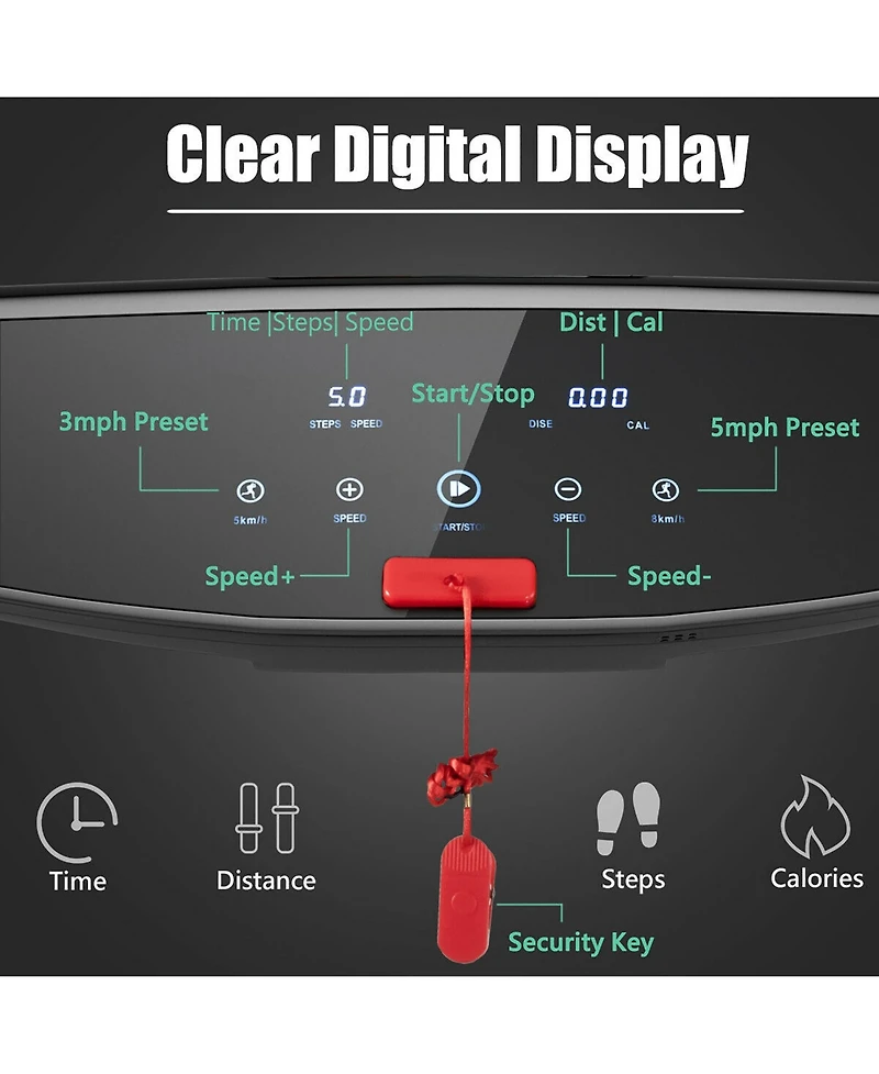 Costway 3HP Folding Electric Treadmill Running Machine w/ Speaker