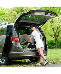 Folding 3 Wheels Golf Push Cart W/Seat Scoreboard Adjustable Handle