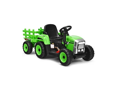 Slickblue 12V Ride on Tractor with 3-Gear-Shift Ground Loader for Kids 3+ Years Old