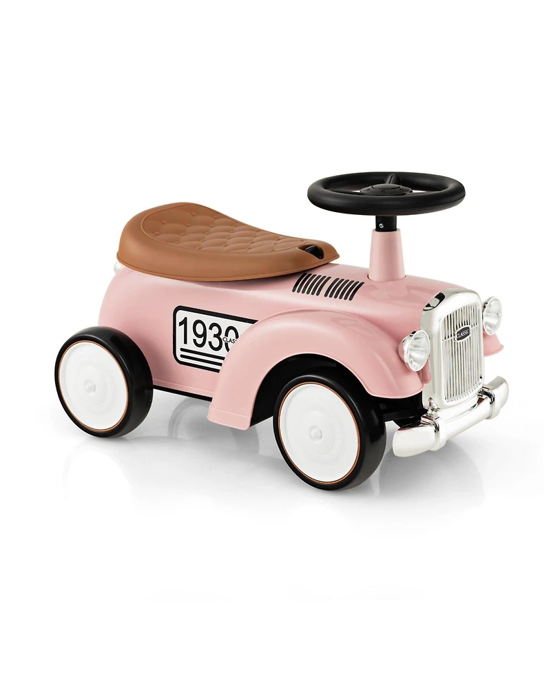 Slickblue Kids Sit to Stand Vehicle with Working Steering Wheel and Under Seat Storage