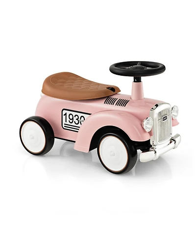 Slickblue Kids Sit to Stand Vehicle with Working Steering Wheel and Under Seat Storage