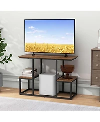 Rustic Tv Console Table for 50" TVs Industrial Sofa Table with Open Storage Shelves