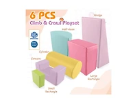 Slickblue Kids 6 Pieces Foam Climbing Blocks Indoor Climb and Crawl Activity Playset with Rectangles