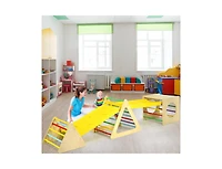 Slickblue Toddler 5 in 1 Triangle Climber Play Gym Set with 2 Ramps