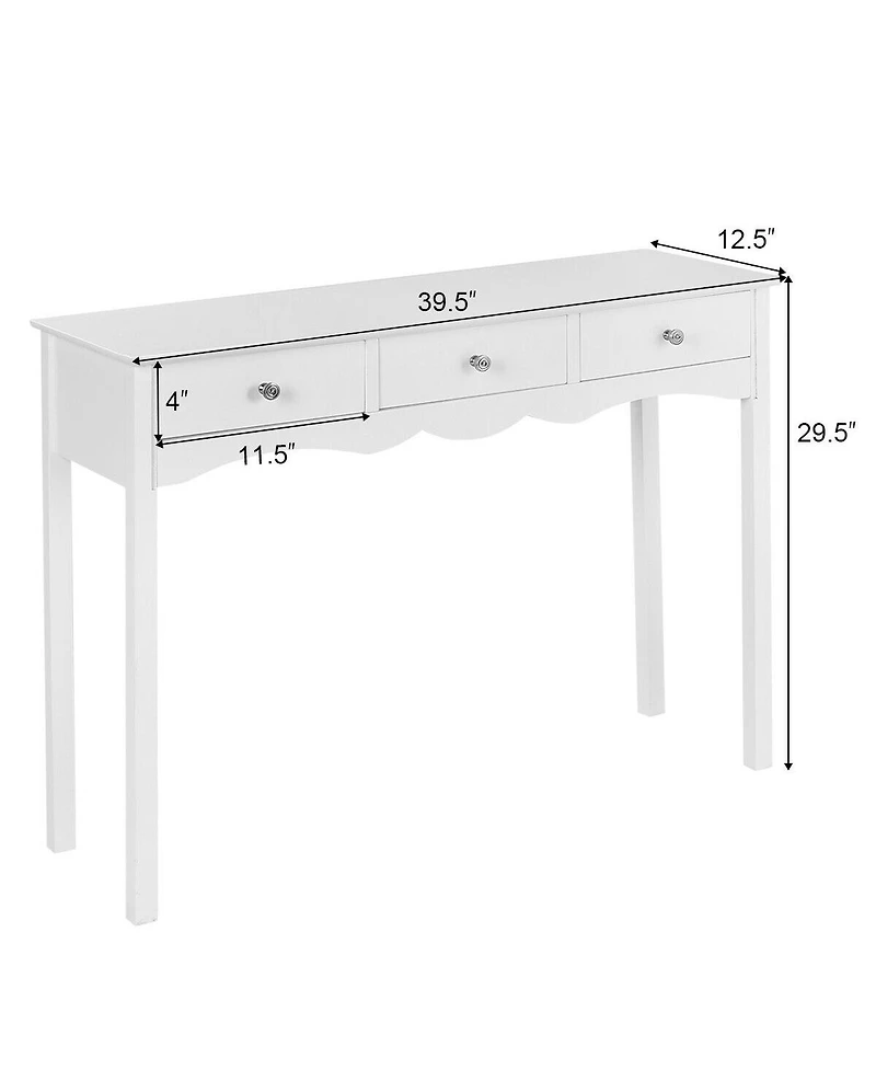 Costway Console Table Hall table Side Table Desk Accent Table 3 Drawers Entryway