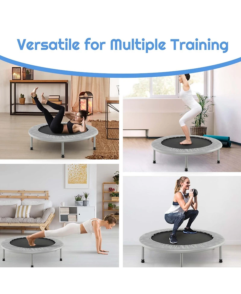 38" Mini Folding Trampoline Portable Recreational Fitness Rebounder