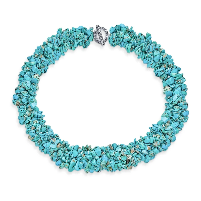 Bling Jewelry Big Chunky Chips Cluster Multi Strand Statement Bib Collar Necklace