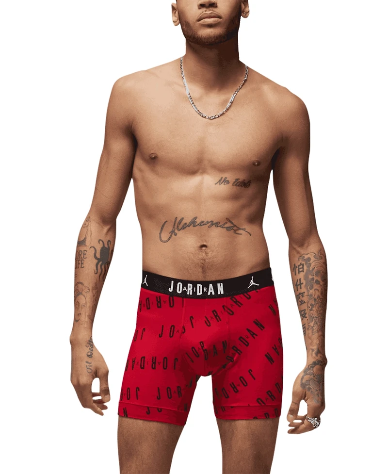 Jordan Men's 2-Pack Cotton Flight Essentials Logo Print Boxer Briefs
