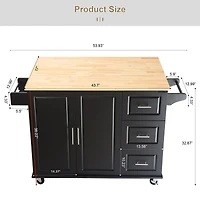 Streamdale Mobile Kitchen Island with Extendable Table