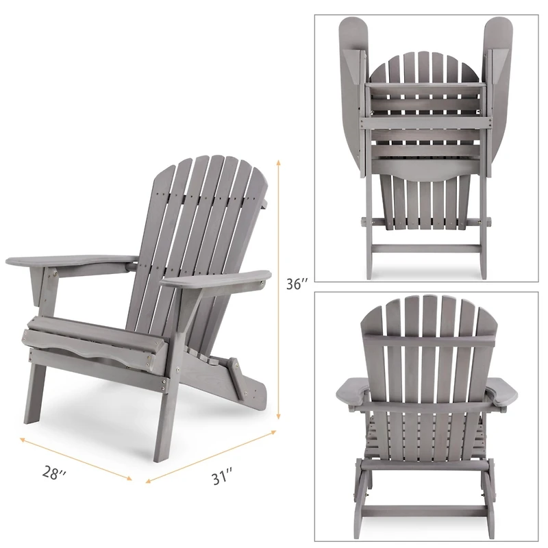 Streamdale Adirondack Folding Lounge Patio Chairs (Set of 2)