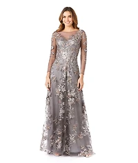 Lara Women's Long Flutter Sleeves Beaded Dress