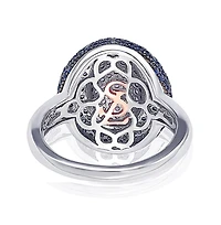 Suzy Levian New York Sterling Silver Cubic Zirconia Multi-Color Pave Puff Ring