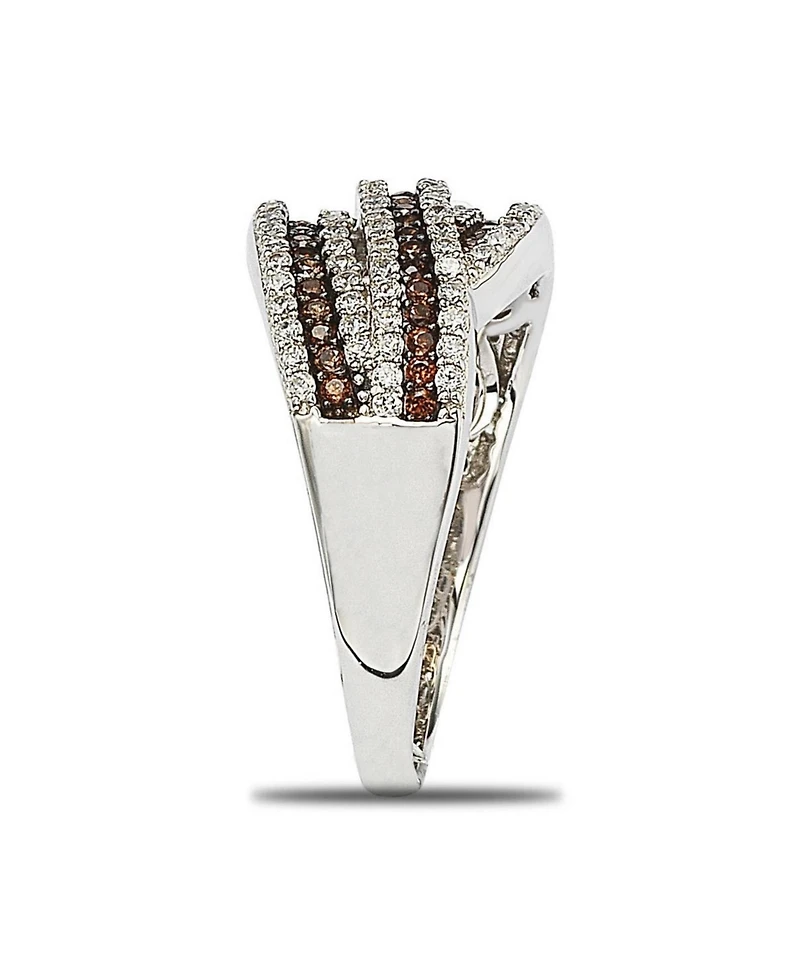 Suzy Levian Sterling Silver Cubic Zirconia Stripe Ring