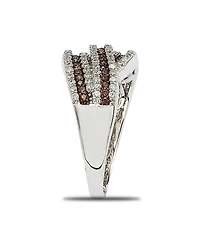 Suzy Levian Sterling Silver Cubic Zirconia Stripe Ring