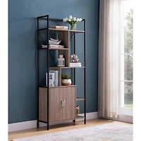 Simplie Fun Bookcase Dark Taupe Black