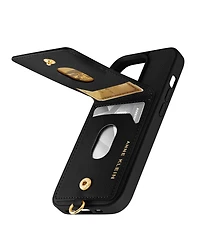 Anne Klein Women's Black Saffiano Leather iPhone Pro Case