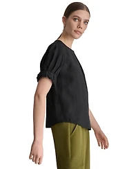 Dkny Women's Puff-Sleeve Pleated Blouse