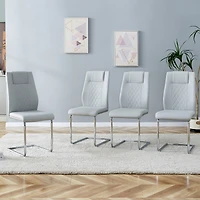 Set of 6 Faux Leather Cushioned Side Chairs