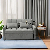 Streamdale Furniture Luxurious Velvet Sofa Bed Perfect for Small Spaces with Easy Assembly