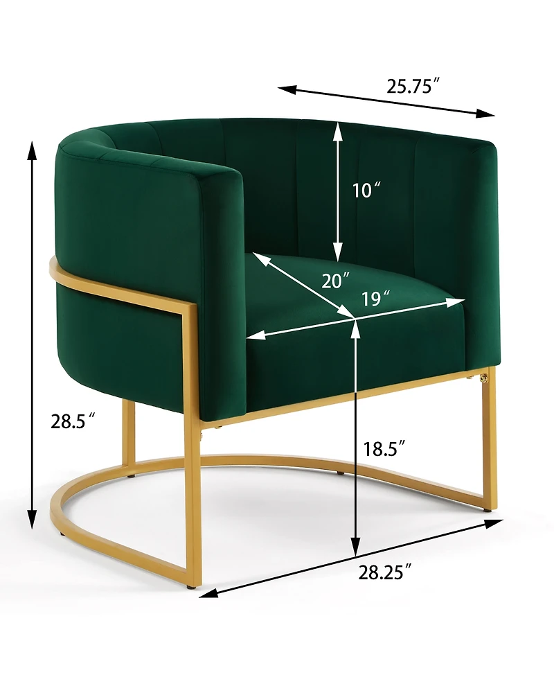 Simplie Fun Velvet Accent Chair with Mid Century Charm