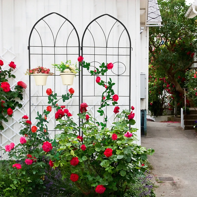 Streamdale 78.7" X 19.7" Metal Garden Trellis for Climbing Plants