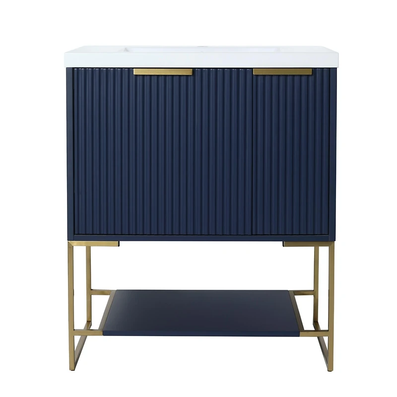 Streamdale 30 Inch Freestanding Bathroom Vanity With Resin Basin, 30x18