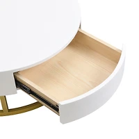 Streamdale Modern Round Lifttop Nesting Coffee Tables With 2 Drawersnatural