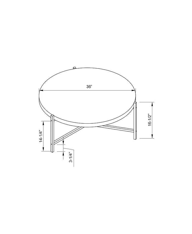 Simplie Fun Coffee Table White Silver