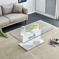 Streamdale Modern Glass Top Coffee Table